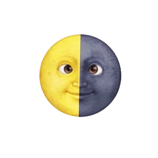 lune, lune, sourire lune, la lune est le visage, emoji de lune noire