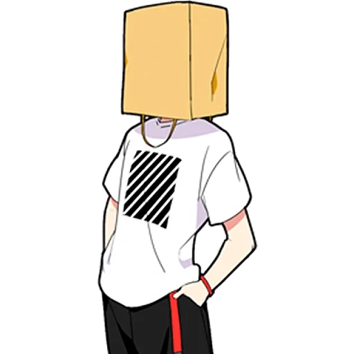 barde, image, personnages d'anime, le gars avec un sac de tête, homme avec un sac de tête