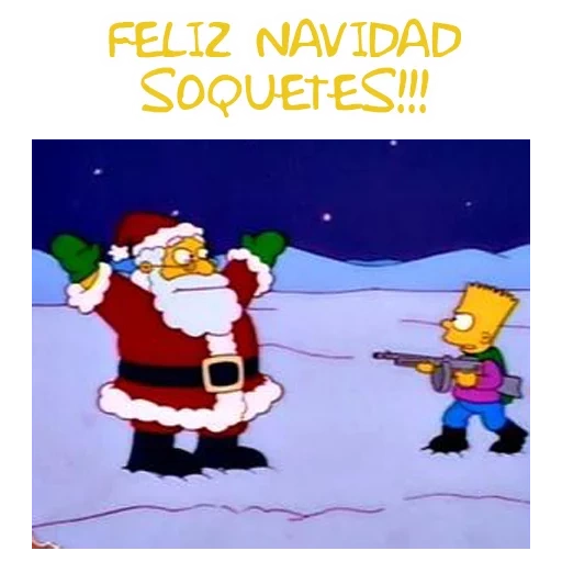 simpsons winter, simpsons babbo natale, simpsons new year, felice anno nuovo simpsons, cards sympons di capodanno