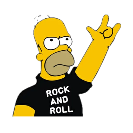стикеры рок, гомер симпсон, simpsons rock and roll, симпсоны рок, гомер