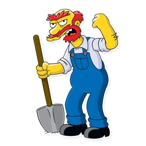 willy simpsons, jardinier willy, les héros des simpsons, gardener simpsons willy, jardinier willy simpsons