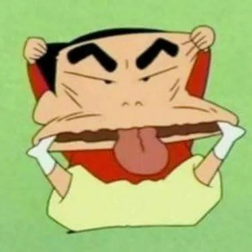 аниме, син-тян, shin chan, смешные рожи, глупый корейский персонаж