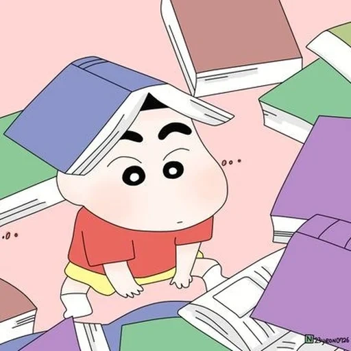 sakata, notebook, shin chan, cute cartoon, crayon shin-chan background