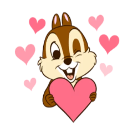 chipdale, chip em forma de coração, chipdale galopante, cartoon personagem em forma de coração