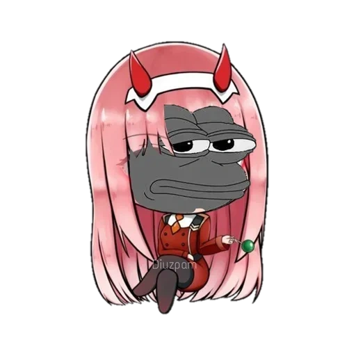 animação é fofa, zero chibi, zero two chibby, personagem de anime, arte de animação fofa