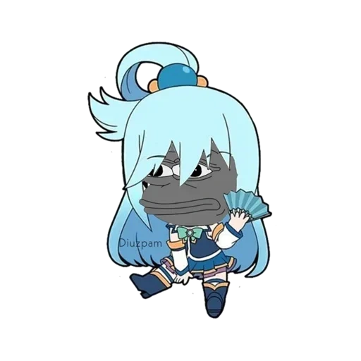 chibi vivy, água chibi, personagem chibi, personagem de anime, pássaro de água de parede vermelha