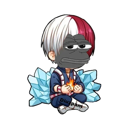 todoroki, todoro mu chibi, animação de madeira de pêssego leste, shoto todoroki, todoroki shouto