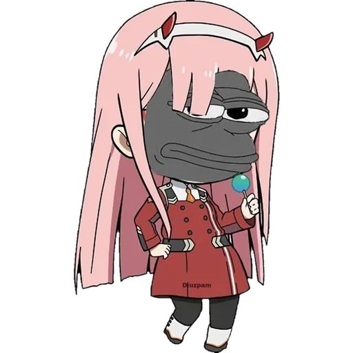 animação é fofa, parede vermelha de solo zero, zero chibi, zero two chibby, zero erchuan chibi