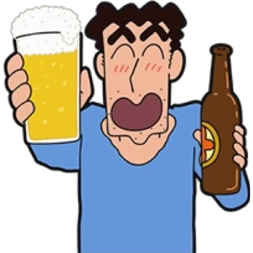 la birra, alcole etilico, vettore della birra, bevitore di birra, piccolo uomo che beve birra