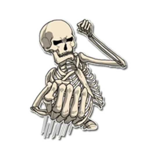 das skelett, bob skull, das skelett der hand, aufkleber mit skelett