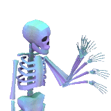 squelette, squelette de vaporwave, animation squelettique, squelette animé, le squelette est un fond transparent