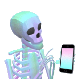 scheletro, scheletro, lo scheletro è un meme, skeleton skull, scheletro vaporwave