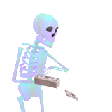 scheletro, mem scheletro, scheletro di webpank, lo scheletro della flessite, scheletro vaporwave
