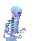 esqueleto, esqueleto, la orilla de los esqueletos, esqueleto de vaporwave, esqueleto animado