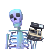 skelett, skelett, skelettschädel, vaporwave skelett, verdampftes skelett