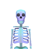 skelett, skelett, vaporwave skelett, verdampftes skelett, animierter skelett