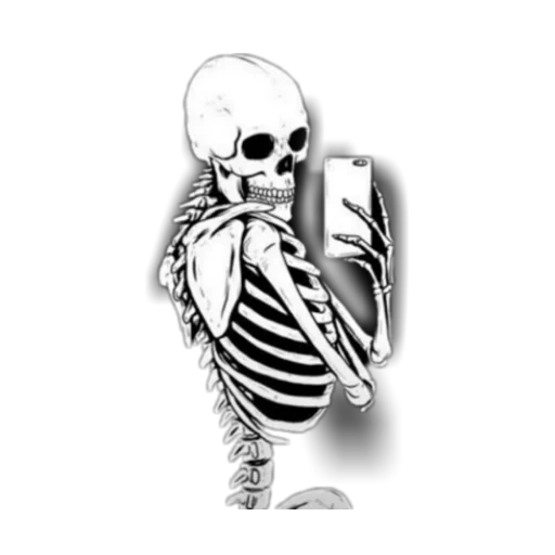 squelette sur un fond noir, dessin squelette, von squelette, fond d'écran sur un iphone squelette, squelette art art