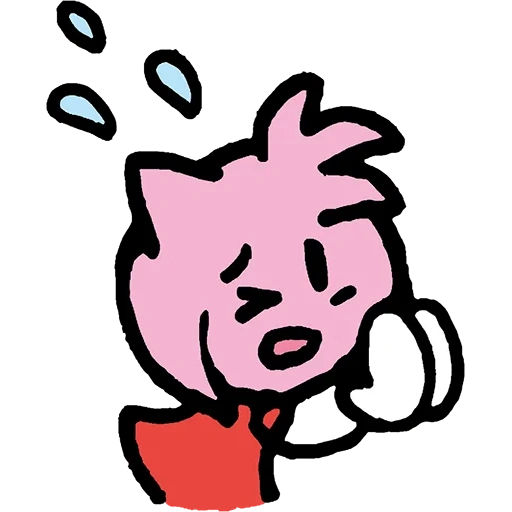 drawings, character, kirby inhale, piggy meme animation