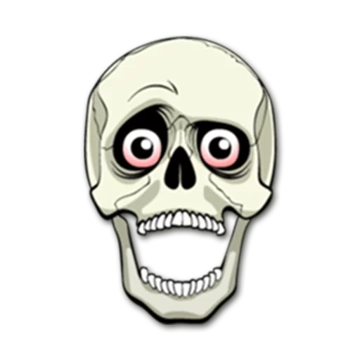 skull with eyes, smiling skull