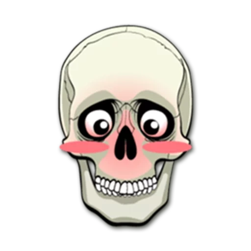 crâne binoculaire, stickers squelette, cartoon squelette