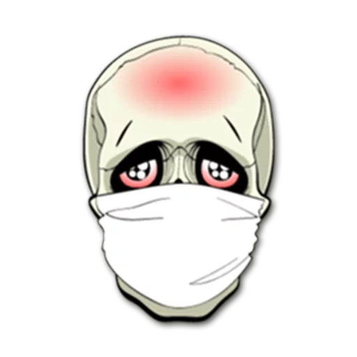 mask, in a medical mask, skull with a medical mask, skull with a medical mask drawing, cartoon skull with a medical mask