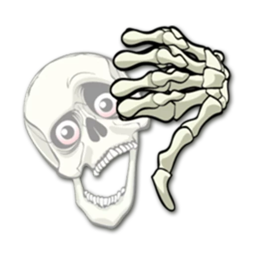 esqueleto de fack, assustador, adesivo, esqueleto do polegar