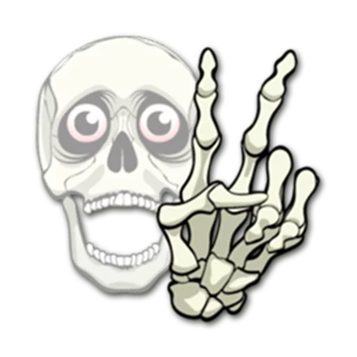 scheletro fak, scheletro a mano, lo scheletro delle dita, dita scheletriche, adesivi scheletri