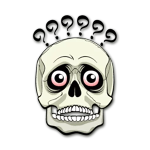 skull, crâne, tête, stickers squelette, contour de tête de zombie