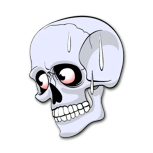 crânio, esboço, esqueleto do crânio, adesivo, cartoon