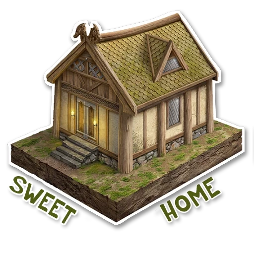 лесопилка домик, 3д сцена с домиком, домик, иллюстрация дом, дом