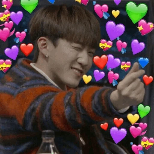 memes kpop, bts hosk heart, setenta mem de corazones, minho stray kids heart, bts día de san valentín