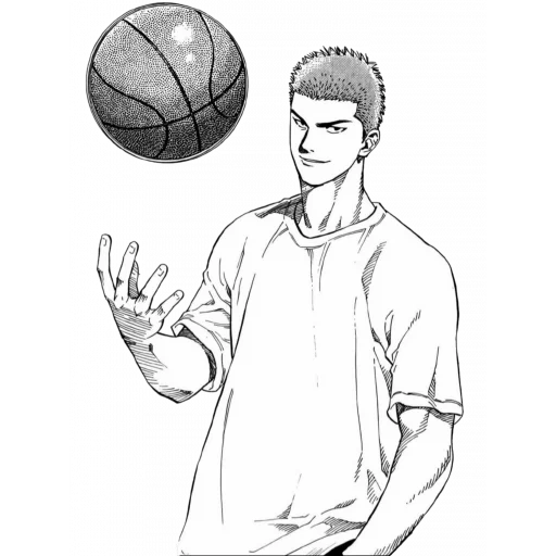 basket manga, manga giocatore di basket, manga di basket haizaki, temi coloranti del basket, schizzi di giocatori di basket con una matita semplice