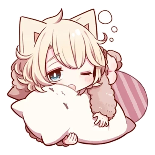 neco, anime chibi, assonnato un po, sleepy neco, sleepy neko tg