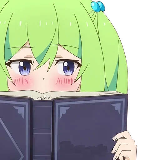 tag, anime, anime, fujii trio anime, anime-charakter mit grünem haar