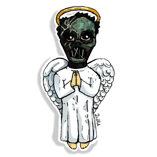 icons, the people, cartoon angel, zombie gang group, vektorillustration