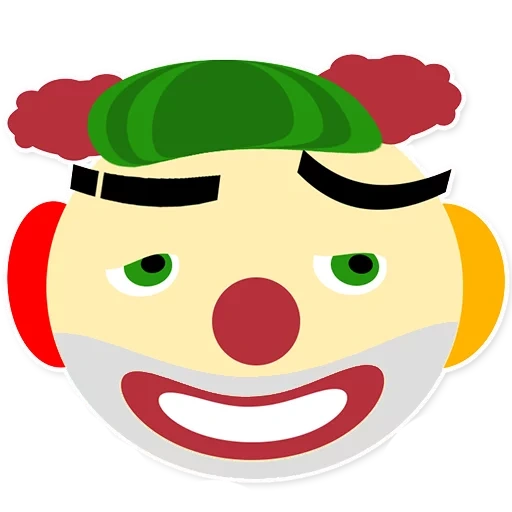 clown, clown face, clown emoji, smiling face clown sticker