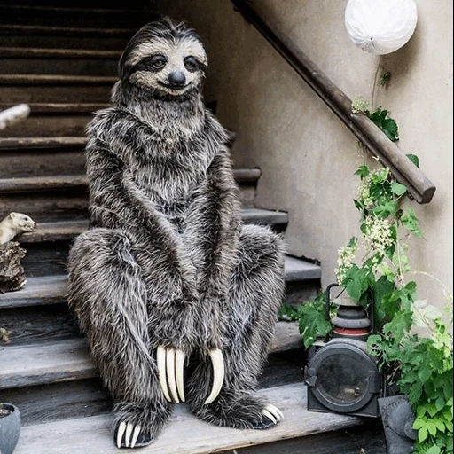 sloth, the costume of the sloth, favorite animals, the animal is a lazy, lazice meditates