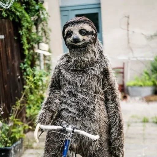 a sloth, a sloth suit, animal sloth, sloth meditation, a sloth