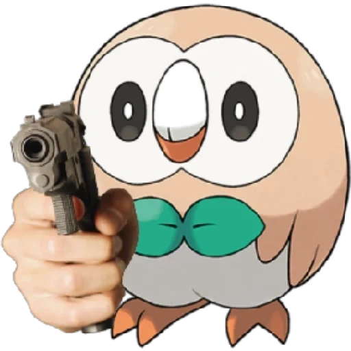 аниме, rowlet, покемон 722, рулет покемон, how to draw an owl demotivator