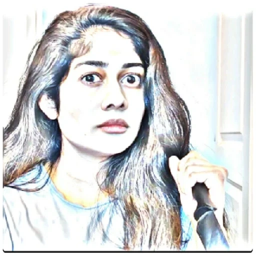 young woman, aliya bhatt, sketch app, the girls are different, lema amiri journalist