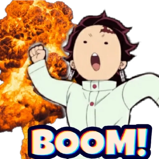 anime carino, tanjiro boom, l'anime è divertente, tanjiro boom boom, tanjiro boom boom