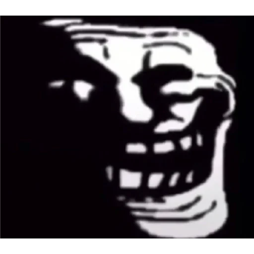 troll, trolfeis, troll's face, troll in a black background, trollfaces smiles under fonc