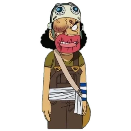 usopp, utop, gente, espada de usop, utop van pies