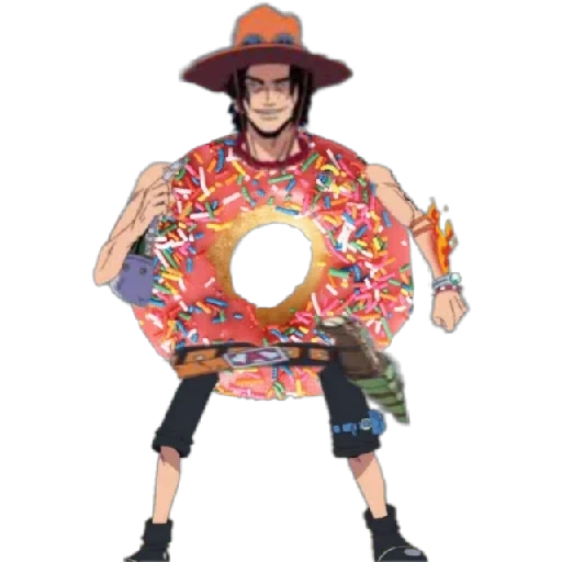 people, dies portgas, donut set, anime one piece, luffy one piece cake