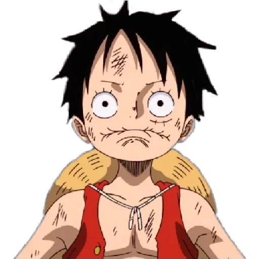 luffy, luffie, manji de lufei, lufei arco vano, rosto irritado de lu fei