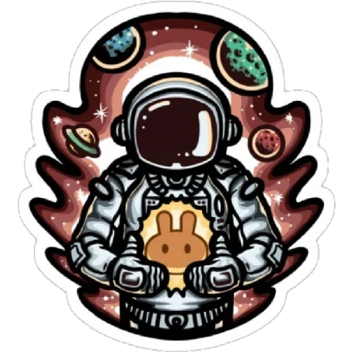 космонавт, astronaut, космос летчики, наклейка космонавт