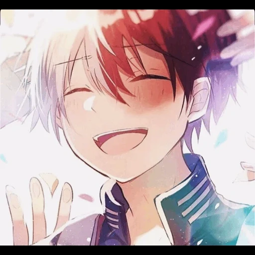 todoroki, les gars de l'anime, todoroki shoto, shoto todoroki, anime sourit hiro