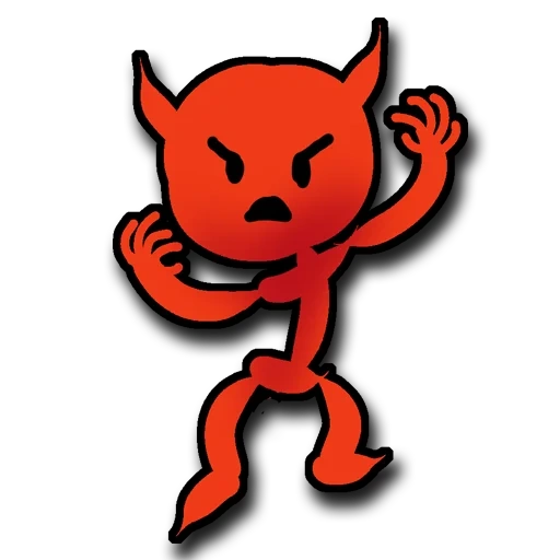 кошка, чертик логотип, наклейка red devil