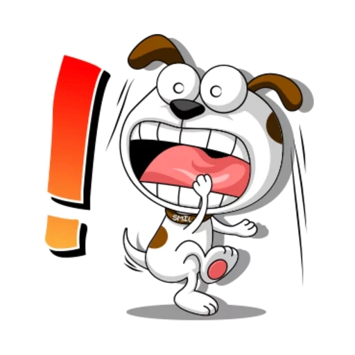 funny, the otis dog, dog white, cartoon dog, hund lustige cartoon