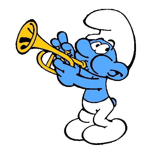 puffi, puffi eroi, puffi clipart, musicisti puffi, puffi con strumenti musicali